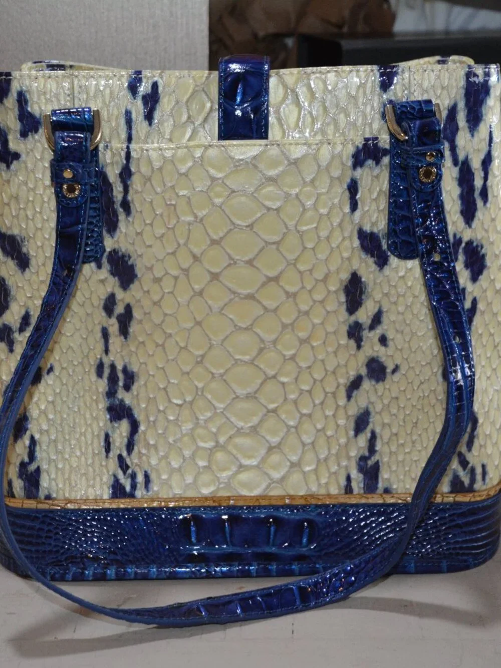 Brahmin Fiora Bucket Bag in Shell White Freshwater with matching wallet - Picture 2 of 8